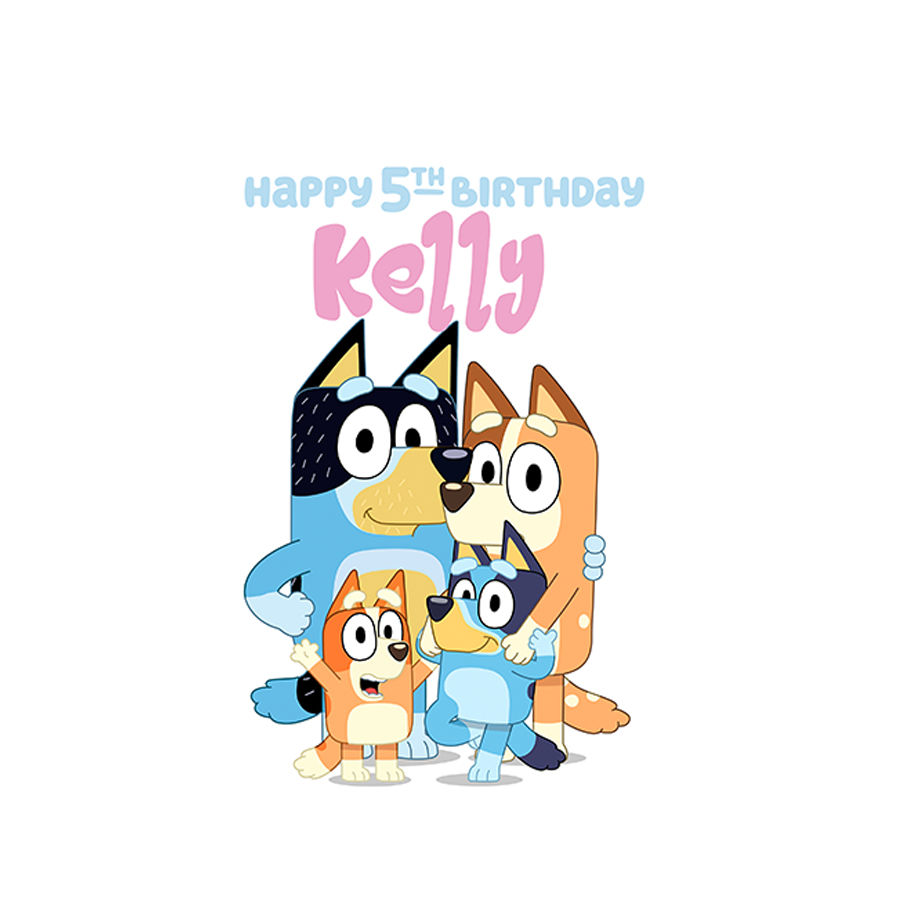Gepersonaliseerde Bluey (Meisjes) centerpiece (tafel decoratie)