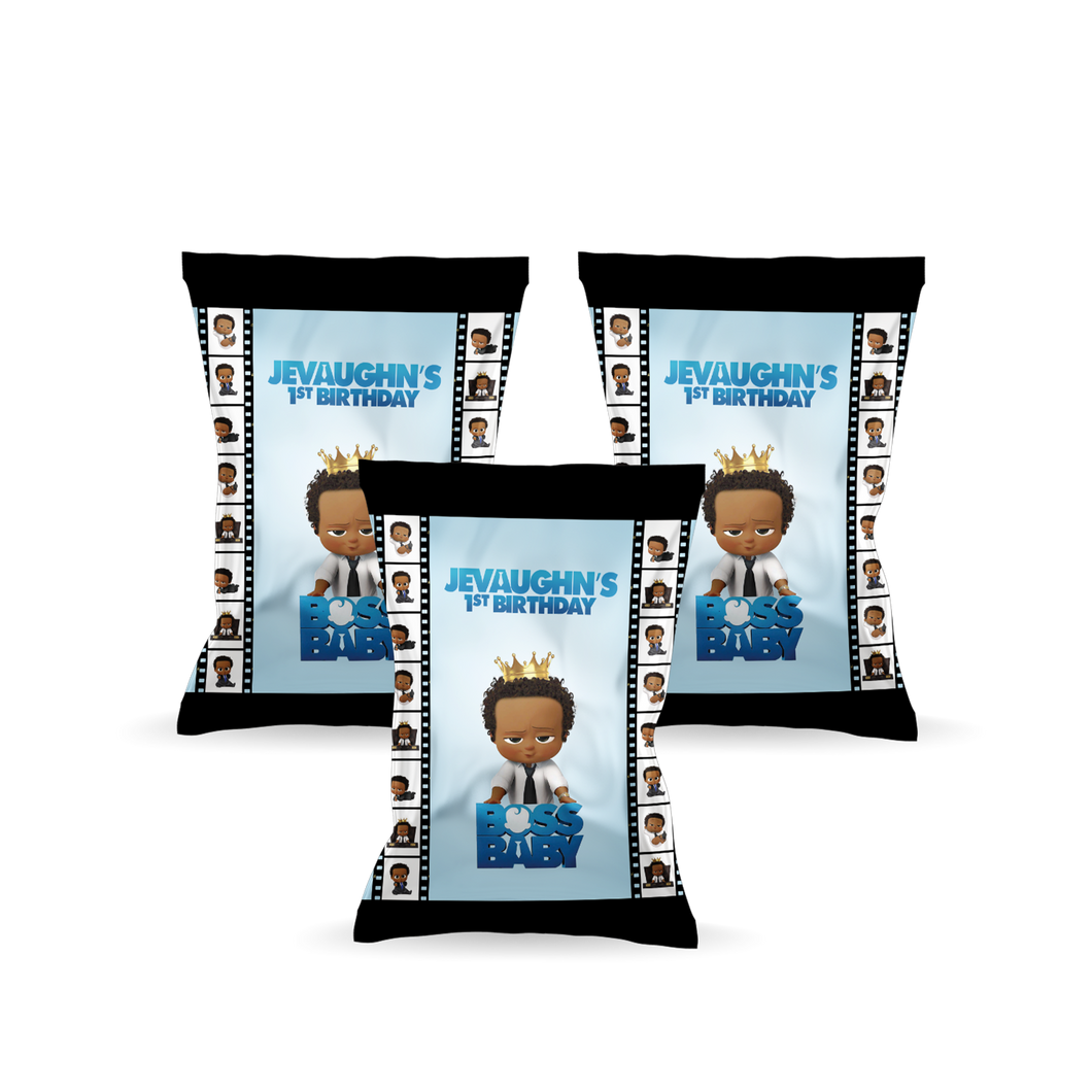 Gepersonaliseerde Boss Baby popcorn uitdeelzakjes