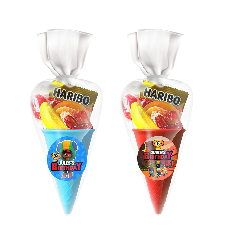 Gepersonaliseerde Brawl Stars snoep en popcorn ijshoorn