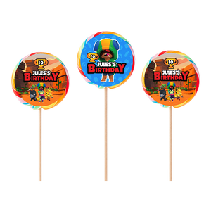 Gepersonaliseerde Brawl Stars ronde regenboog lollies