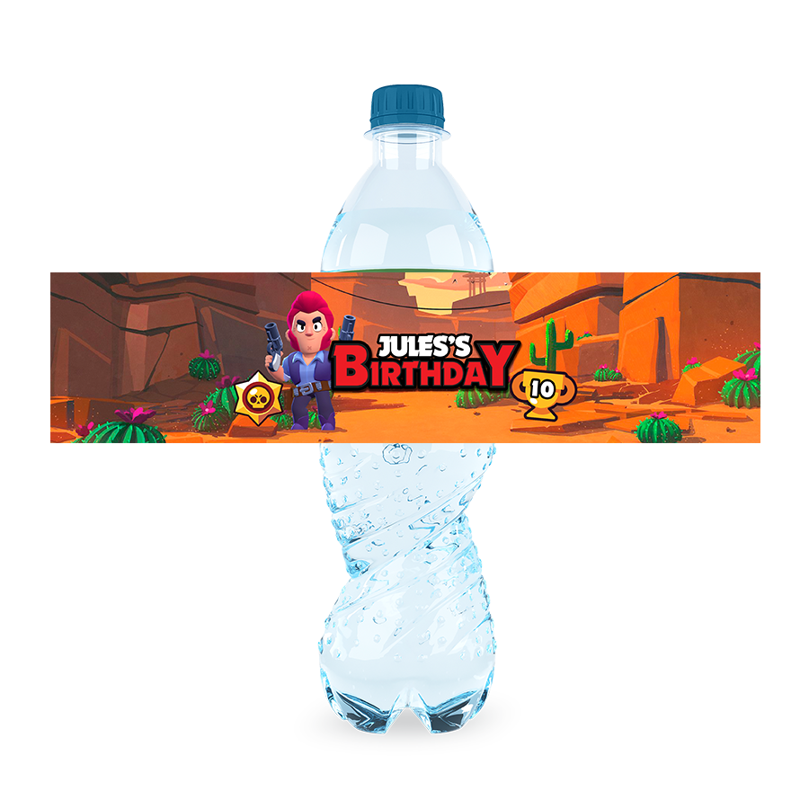 Gepersonaliseerde Brawl Stars waterfles labels en stickers