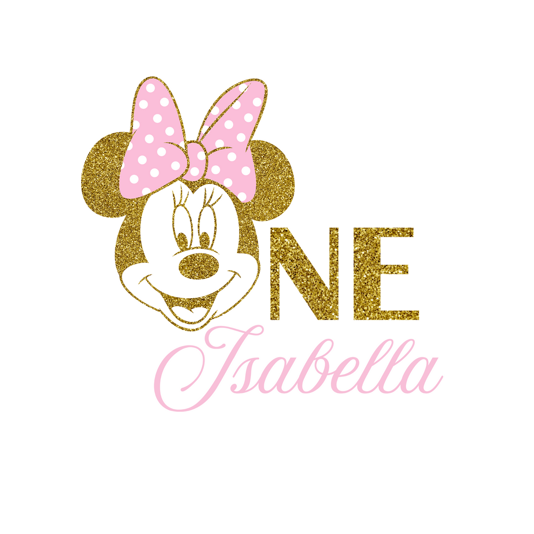 Gepersonaliseerde Minnie Mouse Goud centerpiece (tafel decoratie)