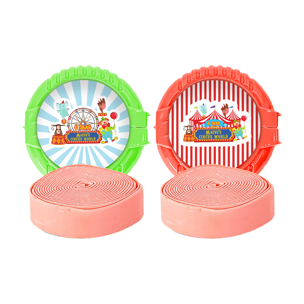 Gepersonaliseerde Circus ronde kauwgom rollen