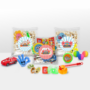 Gepersonaliseerde Circus snoep en popcorn speelgoed traktatie