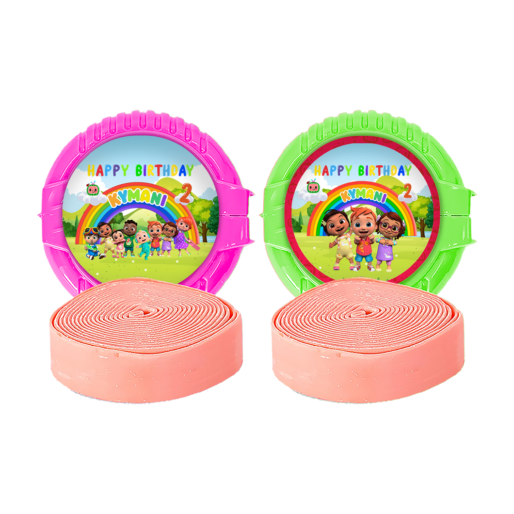 Gepersonaliseerde CoComelon ronde kauwgom rollen