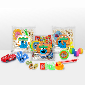 Gepersonaliseerde Koekie Monster snoep en popcorn speelgoed traktatie
