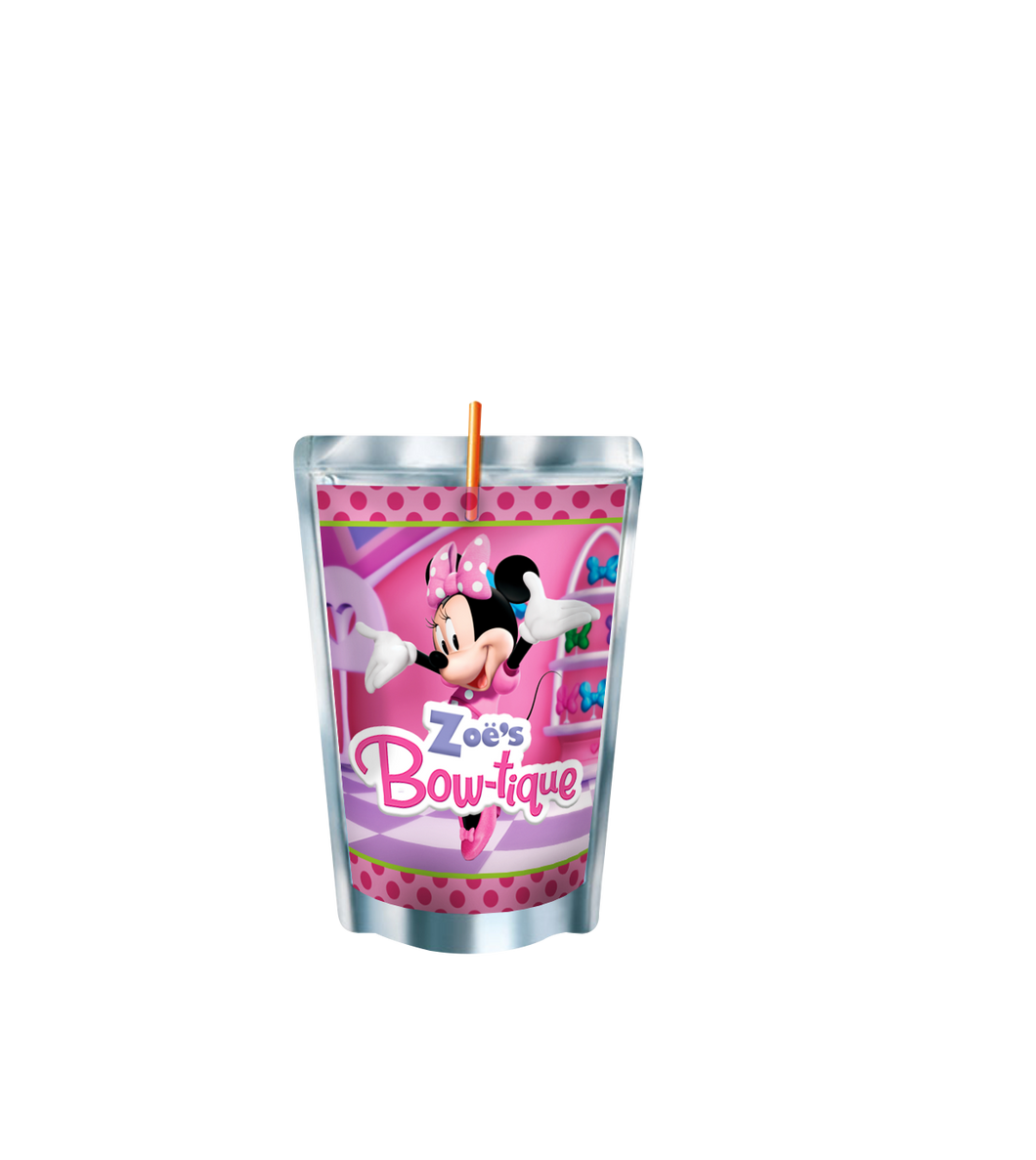 Gepersonaliseerde Minnie Mouse Bowtique Capri-Sun labels en stickers