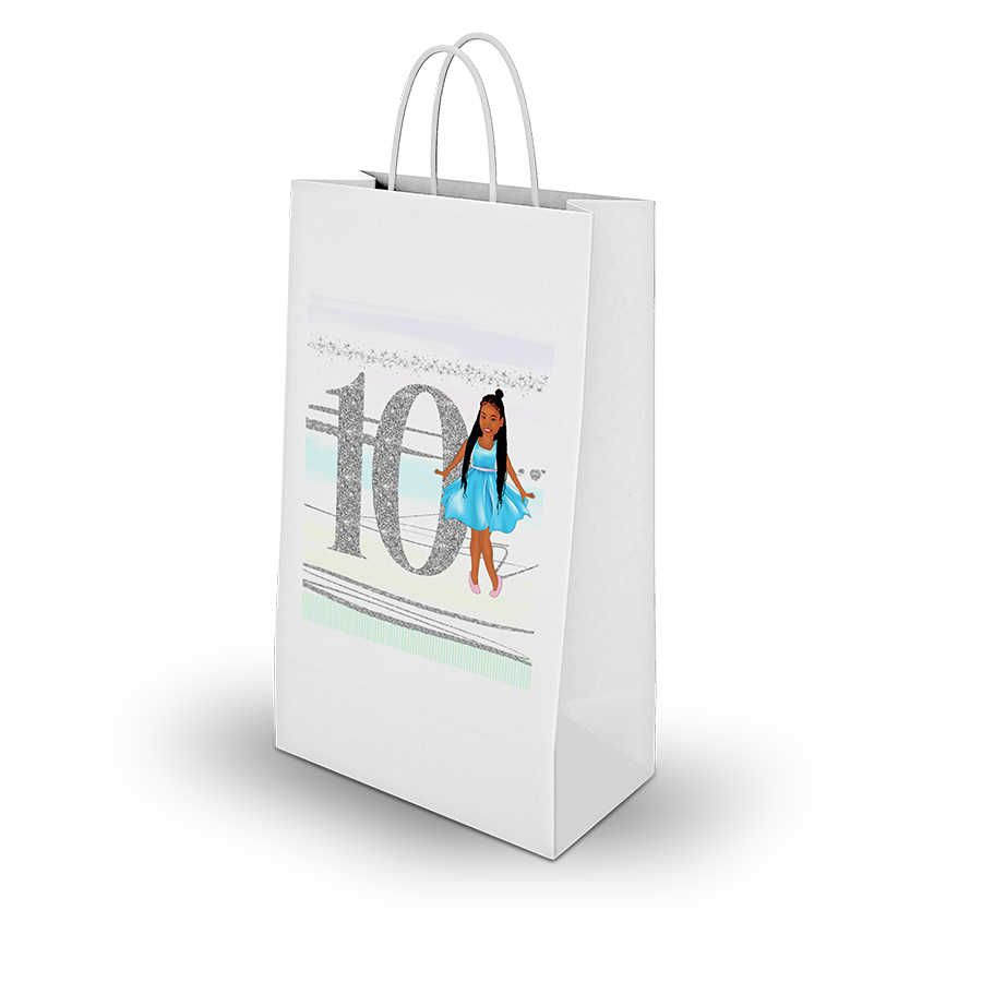 Gepersonaliseerde Pastel Silver traktatie uitdeel tasjes