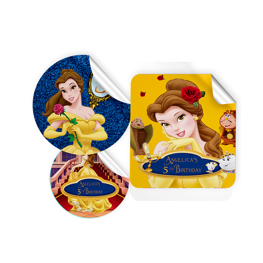 Gepersonaliseerde Belle en het Beest Stickers