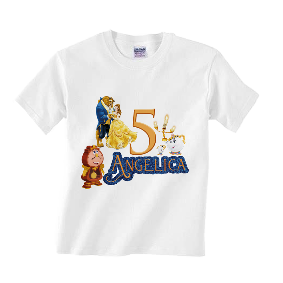 Gepersonaliseerde Belle en het Beest T-shirts