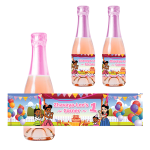 Gepersonaliseerde Gracie's Corner Kinder champagne / Bubbelsap labels