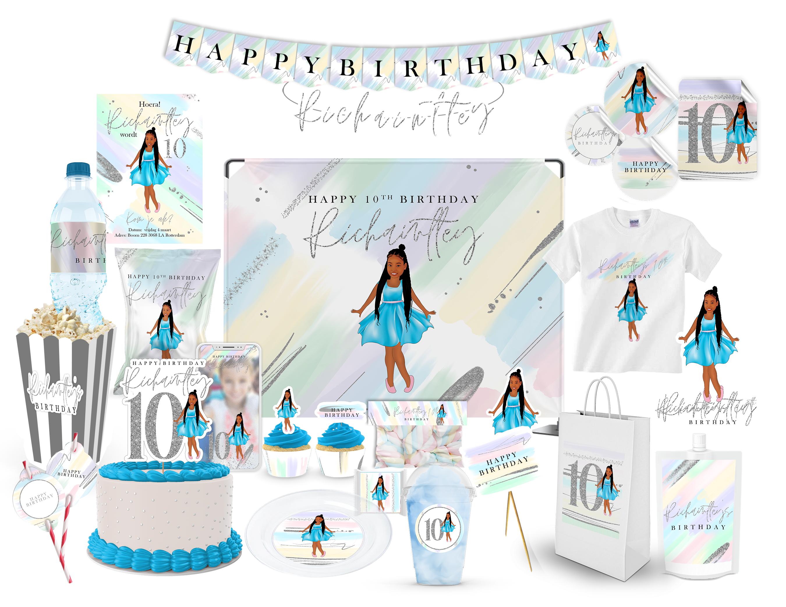 Pastel Silver Alles-in-1 Feestpakket