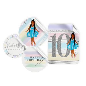 Gepersonaliseerde Pastel Silver Stickers