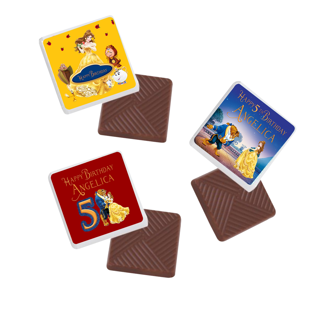 Gepersonaliseerde Belle en het Beest napolitaanse chocolaatjes