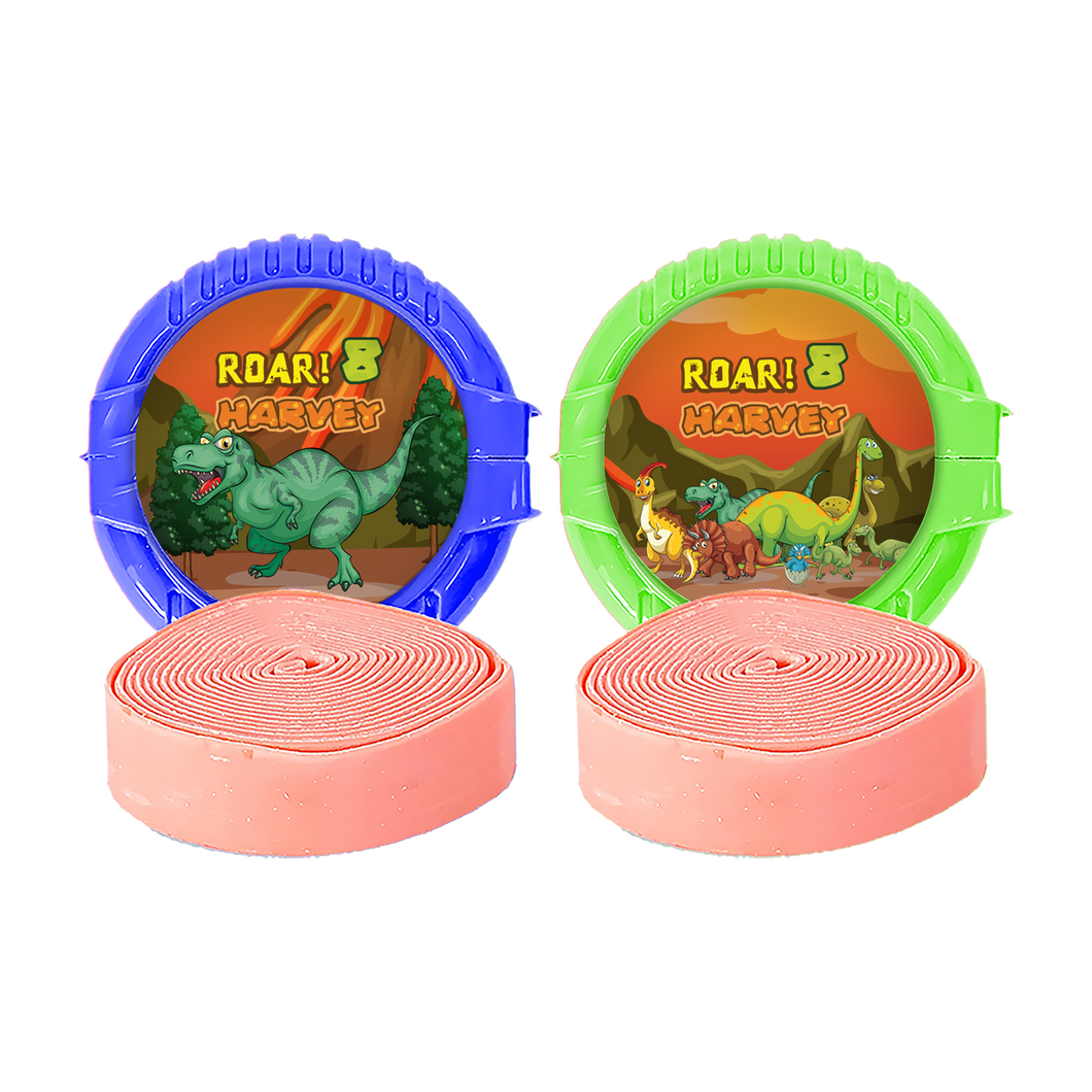Gepersonaliseerde Dino ronde kauwgom rollen