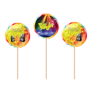 Gepersonaliseerde Disco ronde regenboog lollies