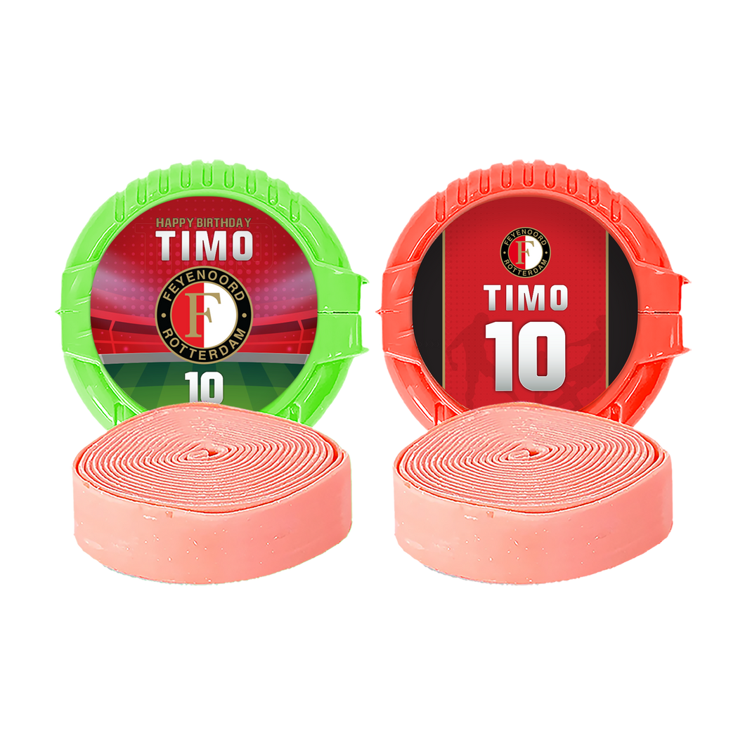 Gepersonaliseerde Feyenoord ronde kauwgom rollen