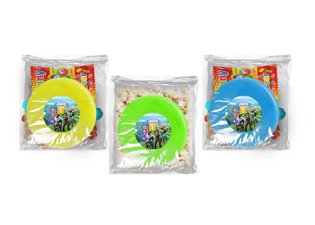 Gepersonaliseerde Fortnite snoep of popcorn frisbee zakjes