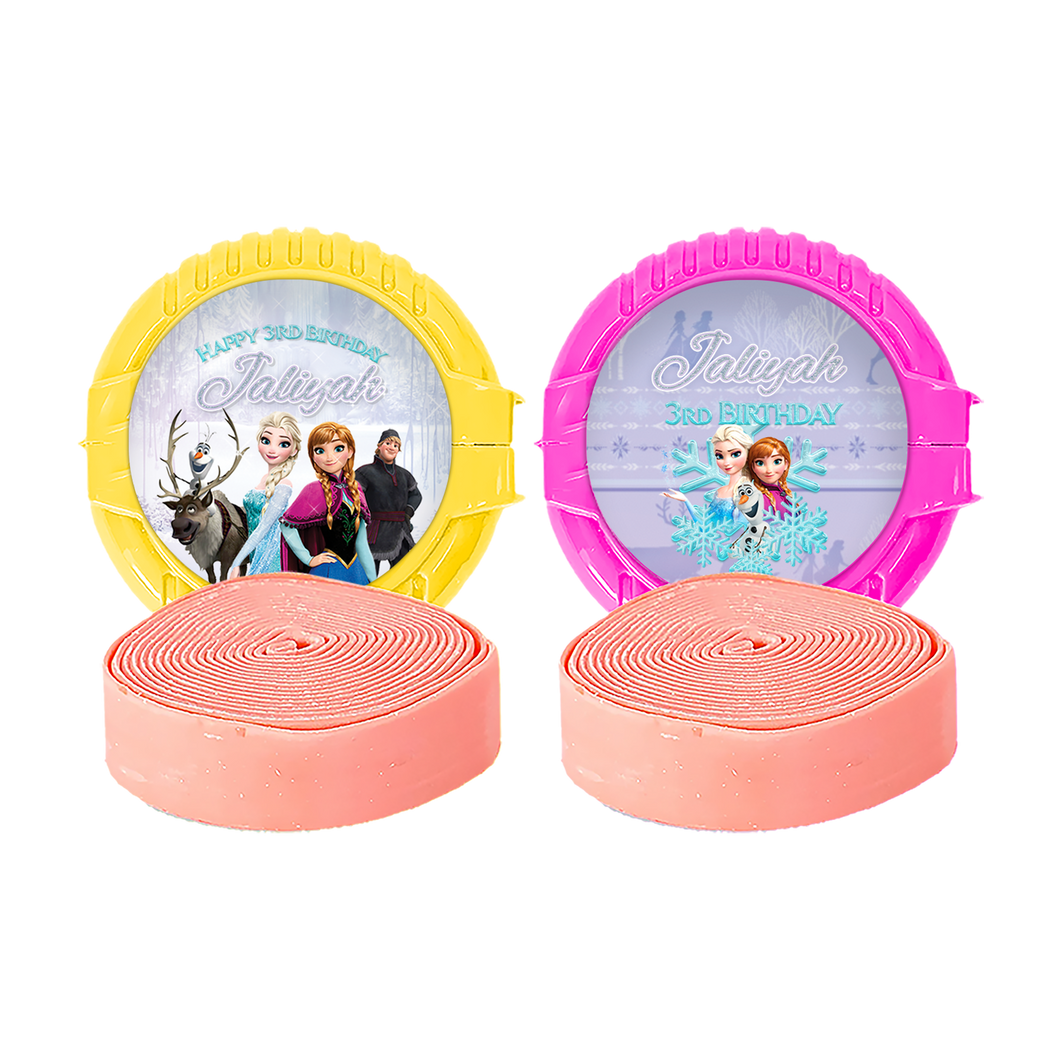 Gepersonaliseerde Frozen ronde kauwgom rollen
