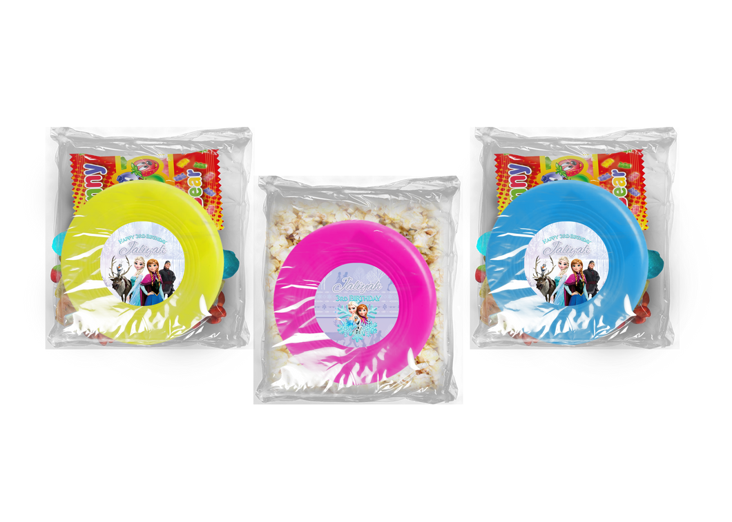 Gepersonaliseerde Frozen snoep of popcorn frisbee zakjes