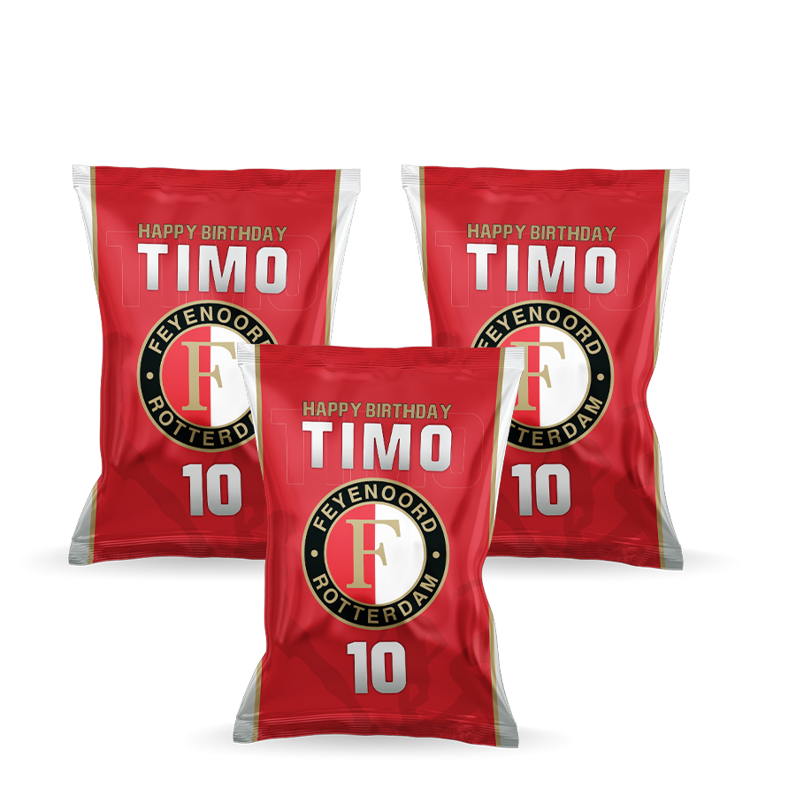 Gepersonaliseerde Feyenoord popcorn uitdeelzakjes