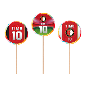 Gepersonaliseerde Feyenoord ronde regenboog lollies