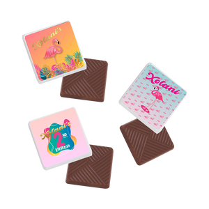 Gepersonaliseerde Flamingo napolitaanse chocolaatjes