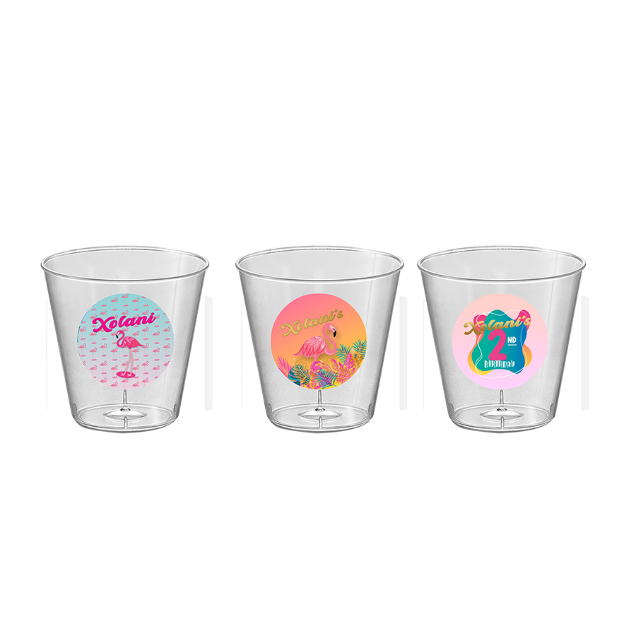 Gepersonaliseerde transparante Flamingo bekers
