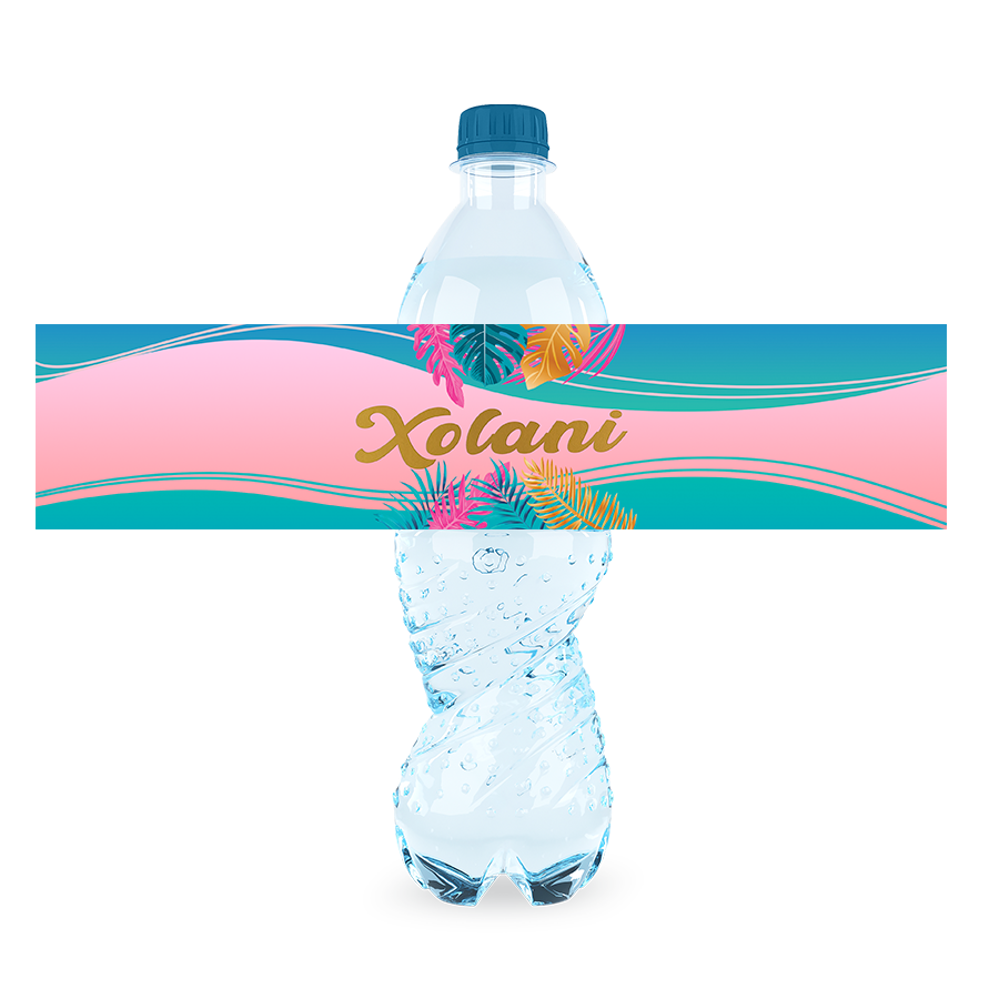 Gepersonaliseerde Flamingo waterfles labels en stickers
