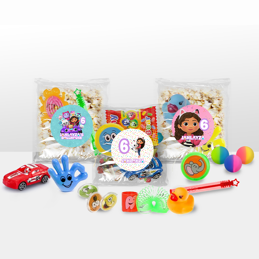 Gepersonaliseerde Gabby's Poppenhuis snoep en popcorn speelgoed traktatie