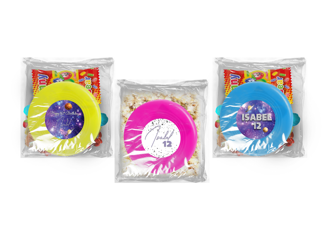 Gepersonaliseerde Ruimte (Galaxy) snoep of popcorn frisbee zakjes