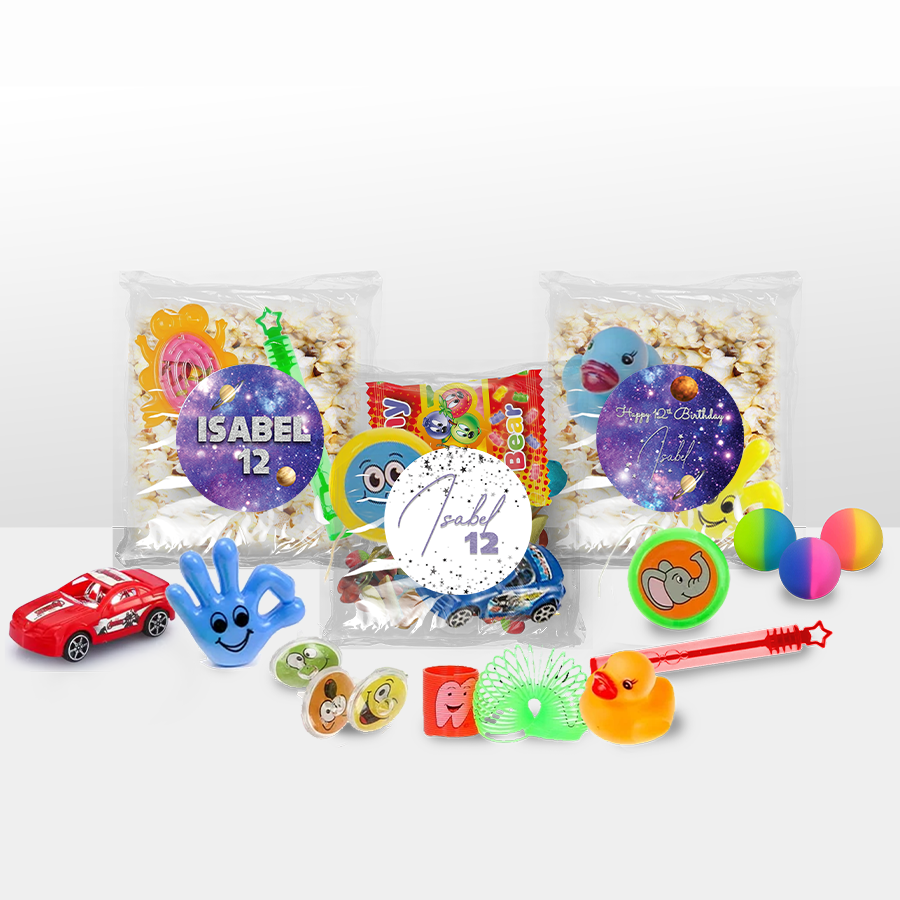 Gepersonaliseerde Ruimte (Galaxy) snoep en popcorn speelgoed traktatie