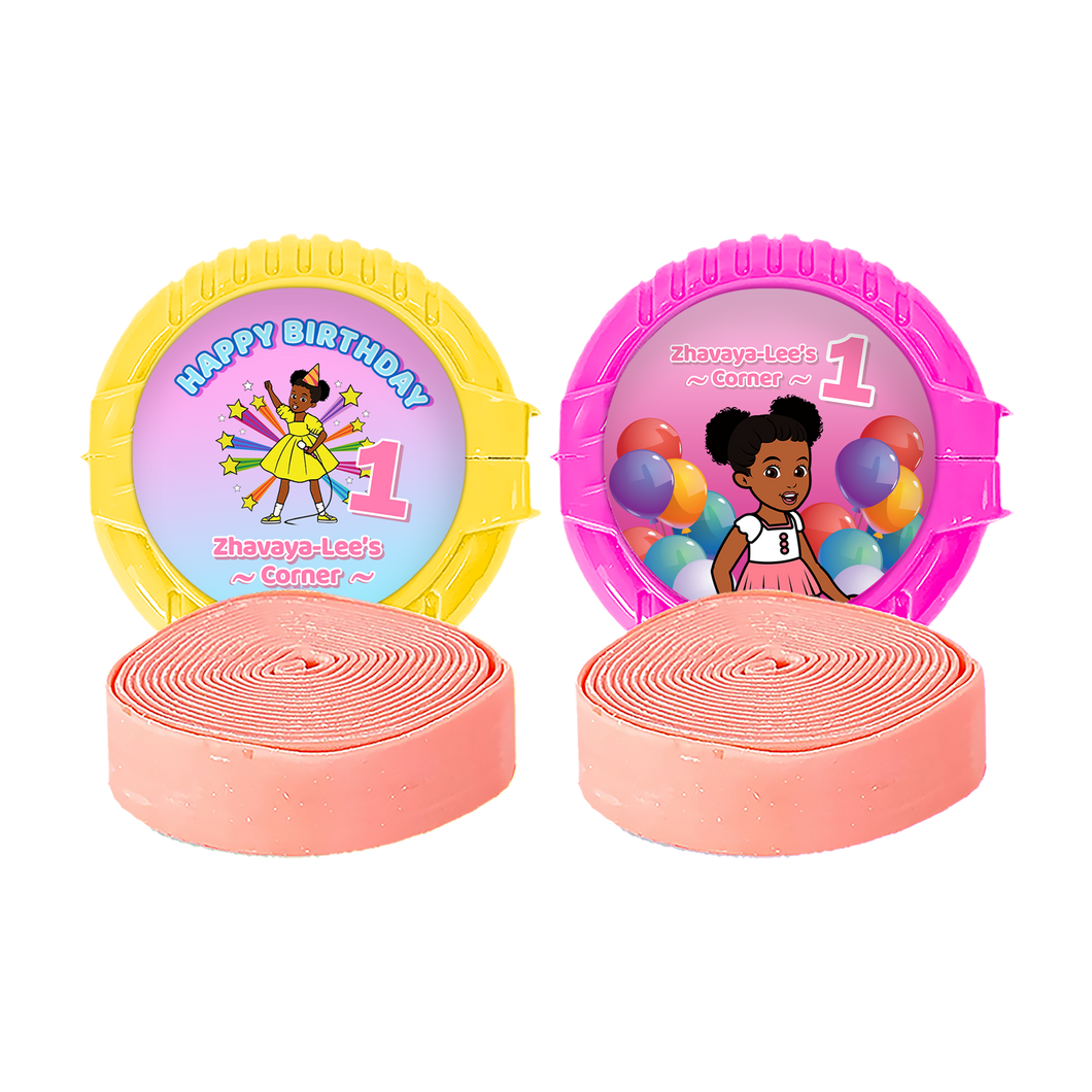 Gepersonaliseerde Gracie's Corner ronde kauwgom rollen