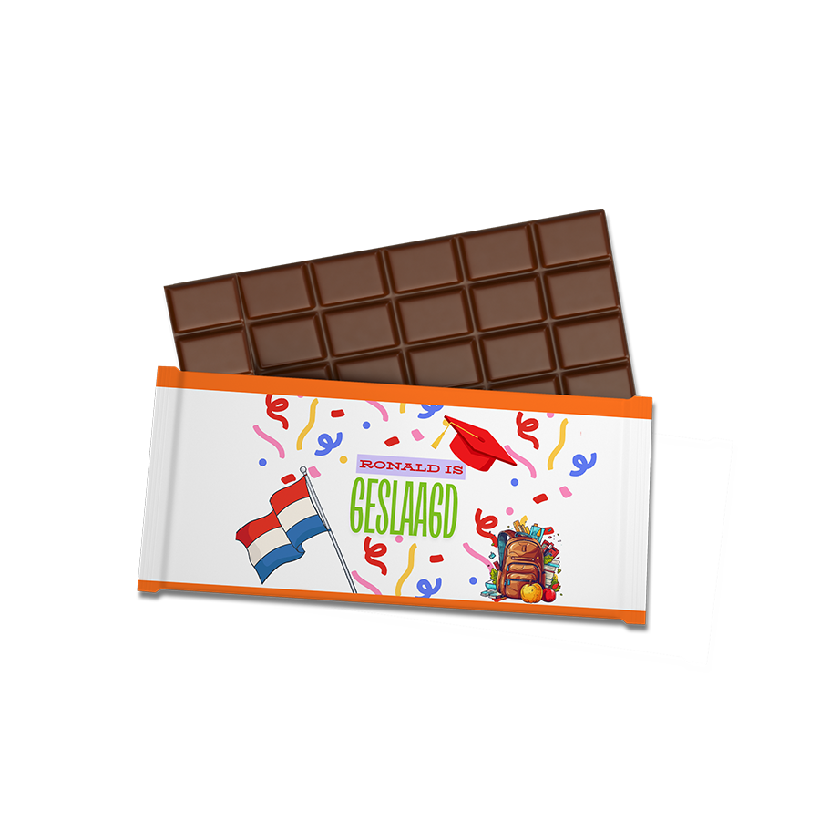 Gepersonaliseerde Feestelijke Geslaagd Chocoladereep