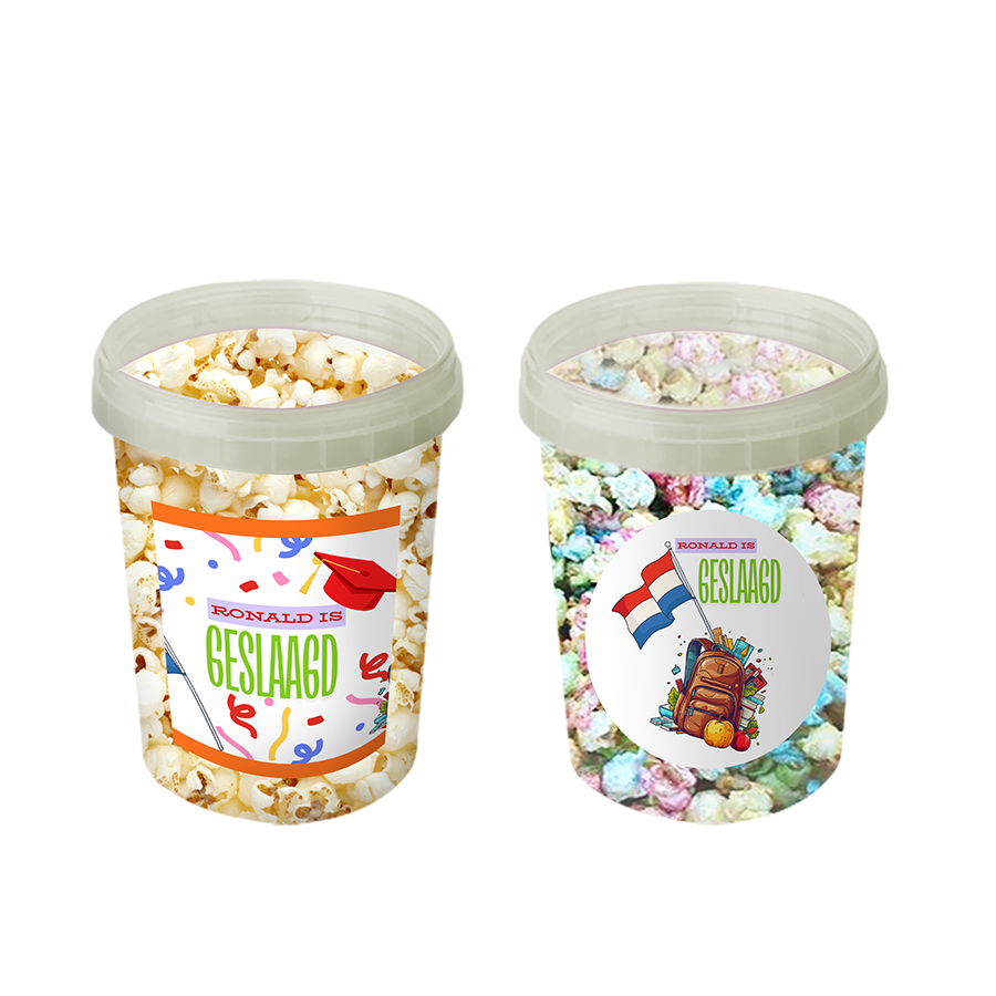 Gepersonaliseerde Feestelijke Geslaagd Popcorn Emmers