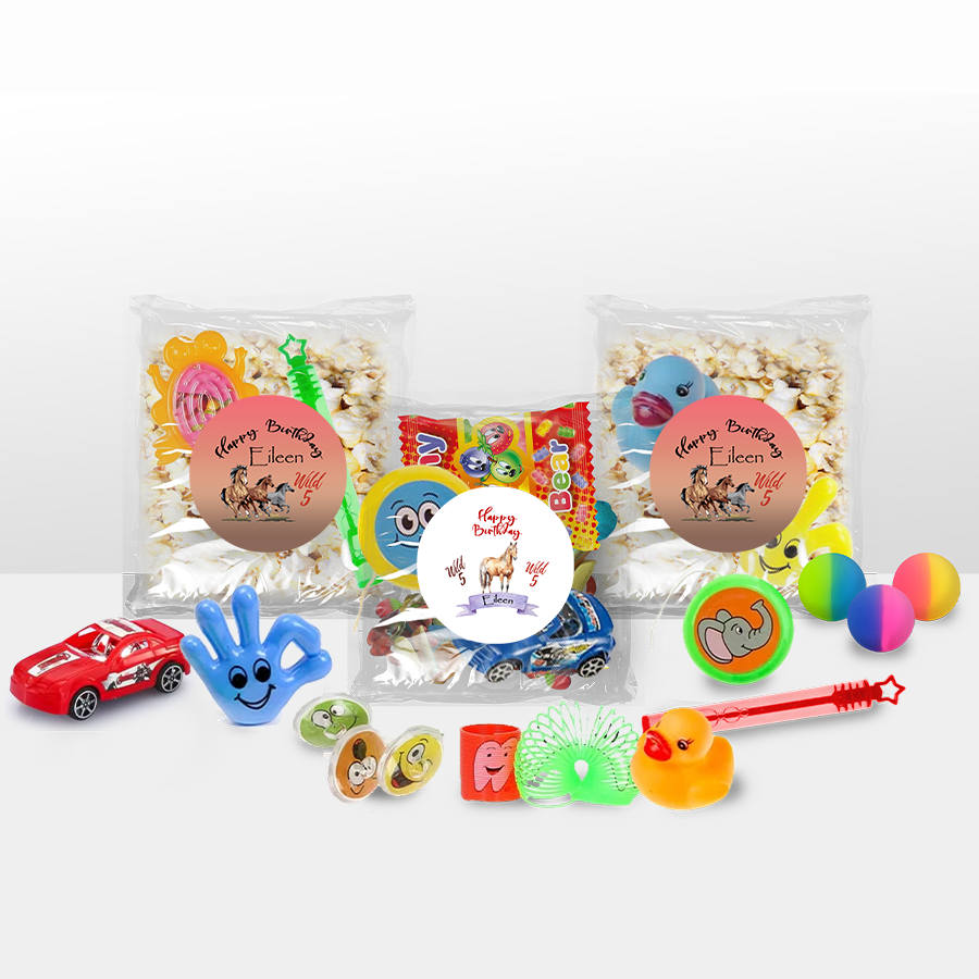 Gepersonaliseerde Paarden snoep en popcorn speelgoed traktatie