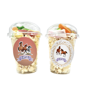 Gepersonaliseerde Paarden snoep en popcorn bekers