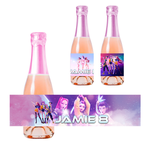 Gepersonaliseerde KPop Demon Hunters Kinder champagne / Bubbelsap labels