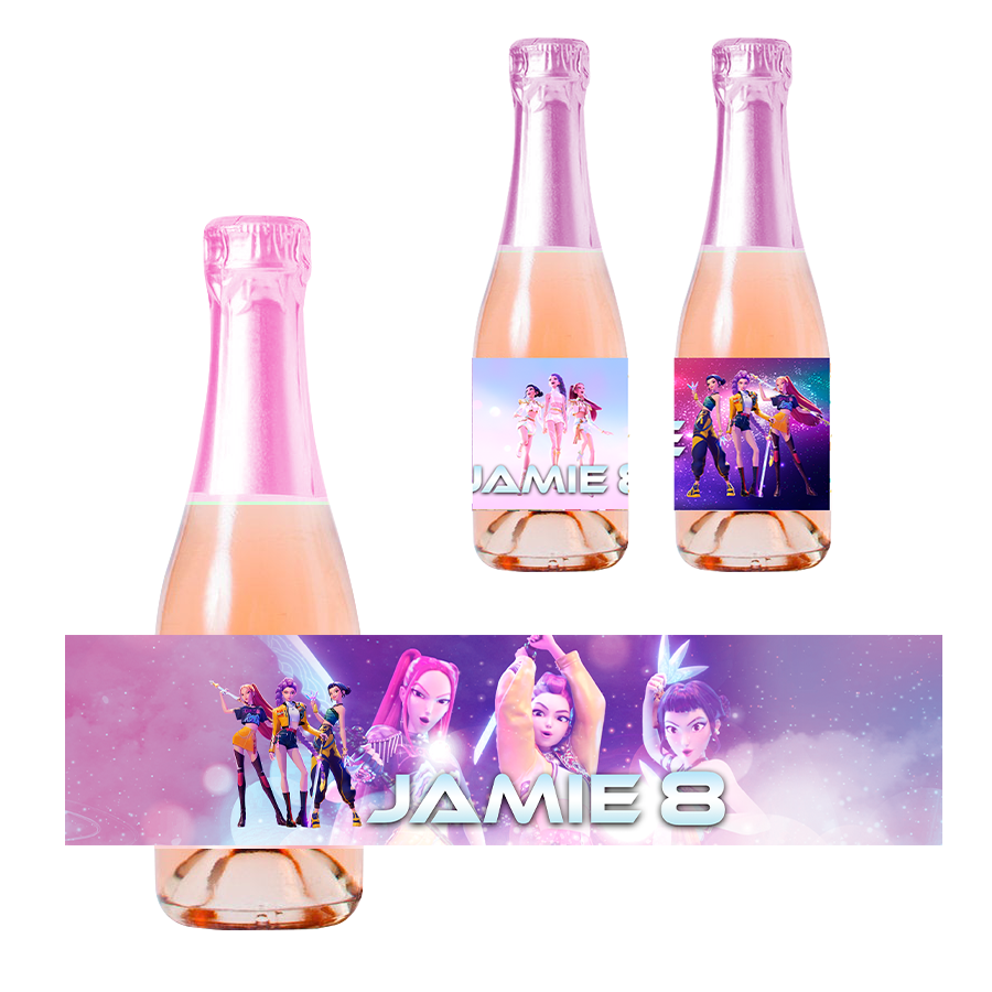 Gepersonaliseerde KPop Demon Hunters Kinder champagne / Bubbelsap labels