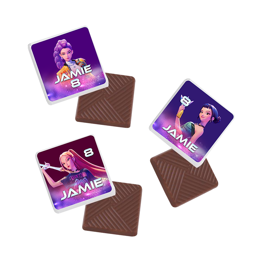 Gepersonaliseerde KPop Demon Hunters napolitaanse chocolaatjes