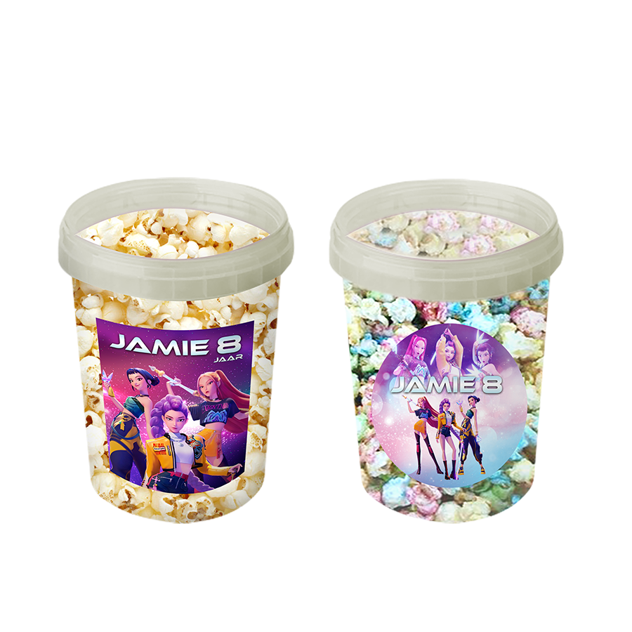 Gepersonaliseerde KPop Demon Hunters popcorn emmers