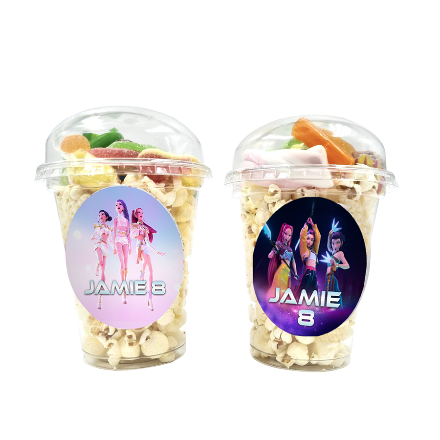Gepersonaliseerde KPop Demon Hunters snoep en popcorn bekers