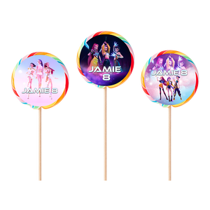 Gepersonaliseerde KPop Demon Hunters ronde regenboog lollies