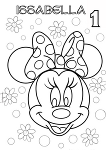 Gepersonaliseerde Minnie Mouse Goud kleurplaten