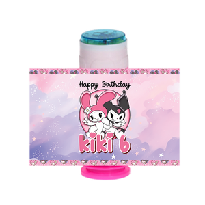 Gepersonaliseerde Kuromi en My Melody bellenblaas