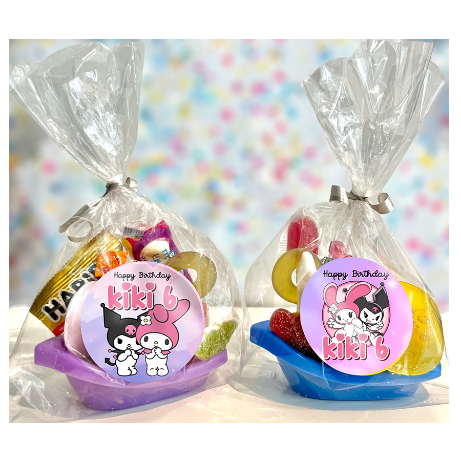 Gepersonaliseerde Kuromi en My Melody traktatie snoep bootjes