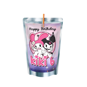 Gepersonaliseerde Kuromi en My Melody Capri-Sun labels en stickers