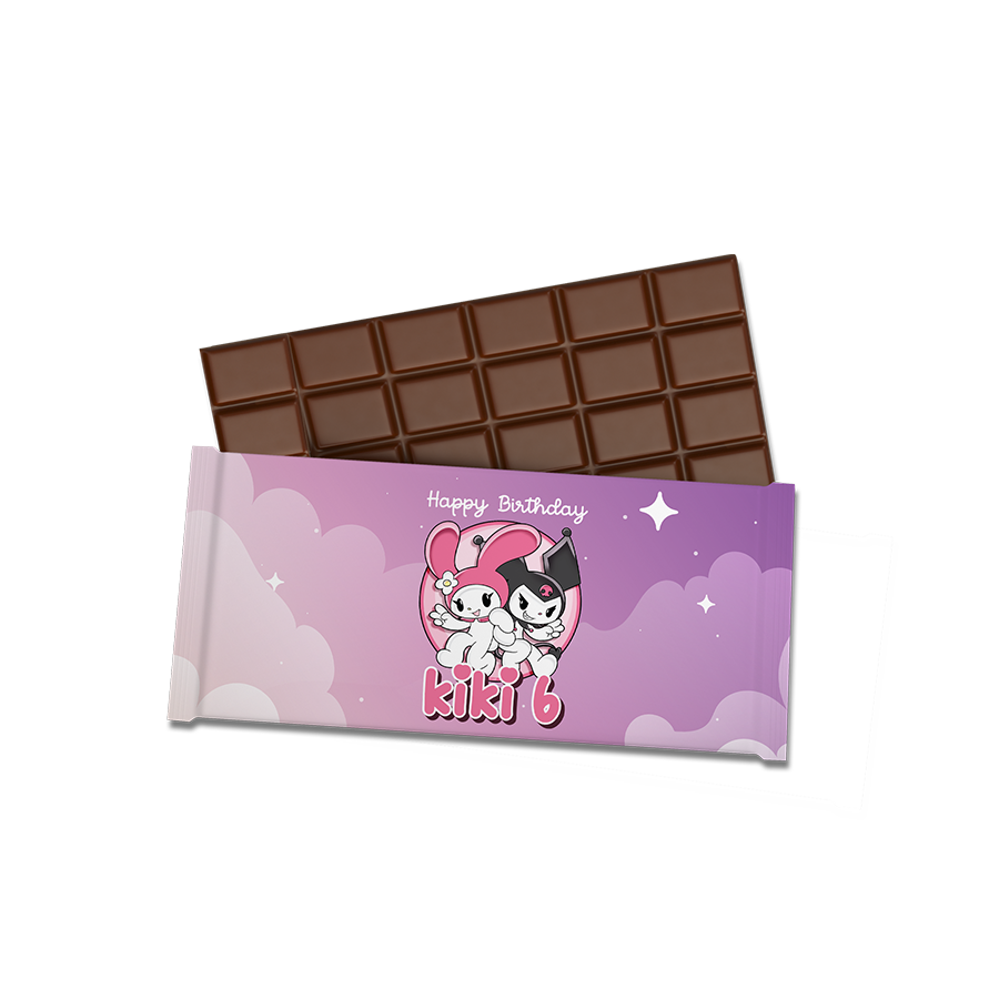 Gepersonaliseerde Kuromi en My Melody chocoladereep