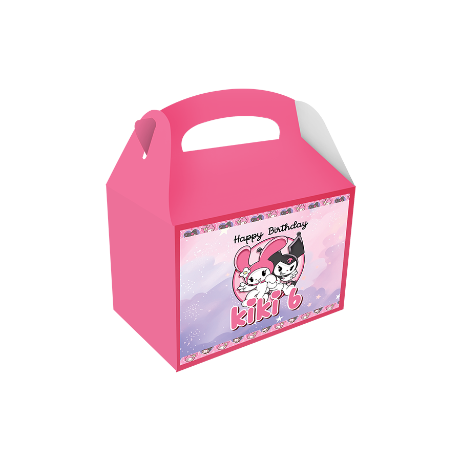 Gepersonaliseerde Kuromi en My Melody traktatie uitdeel doos