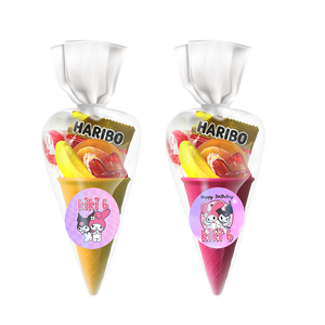 Gepersonaliseerde Kuromi en My Melody snoep en popcorn ijshoorn